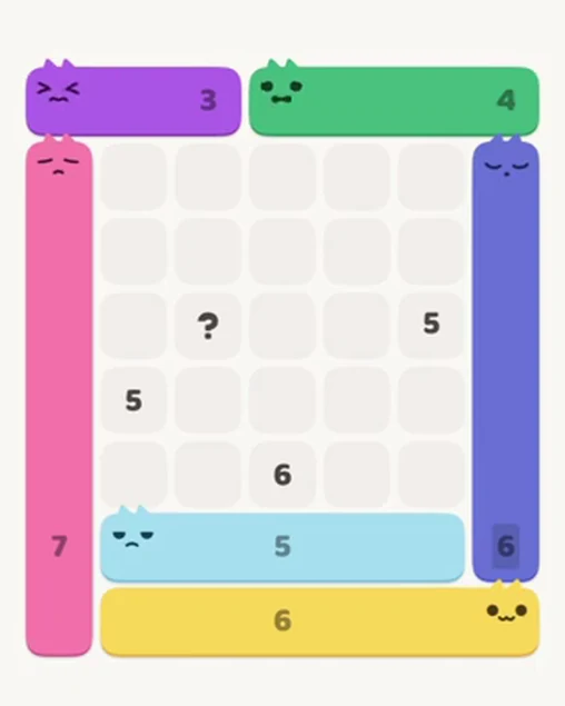 MeowBlock Level 28 after step 6, placing the 4-cell horizontal block at the upper-right area
