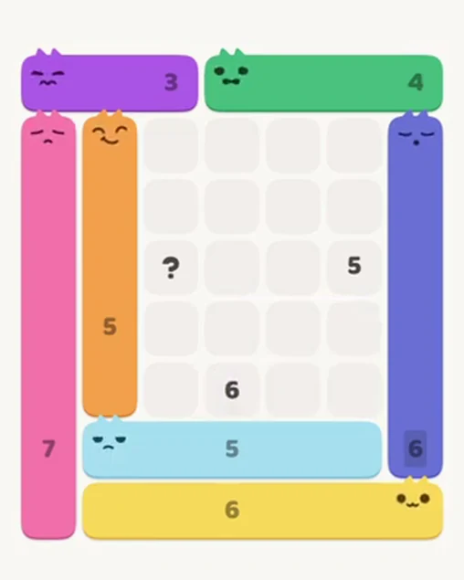 MeowBlock Level 28 after step 7, placing the 5-cell vertical block at the middle-left area
