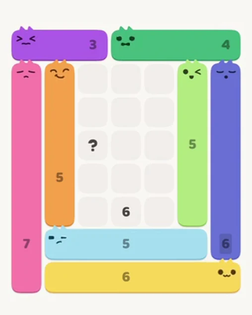 MeowBlock Level 28 after step 8, placing the 5-cell vertical block at the middle-right area