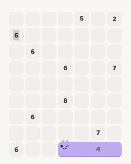 MeowBlock Level 29 after step 1, placing the 4-cell horizontal block at the lower-right area