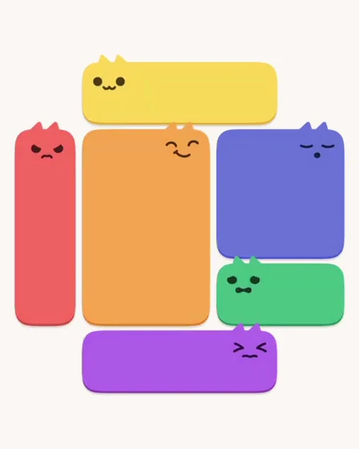 MeowBlock Level 3 after step 6, placing the 3-cell vertical block at the middle-left area