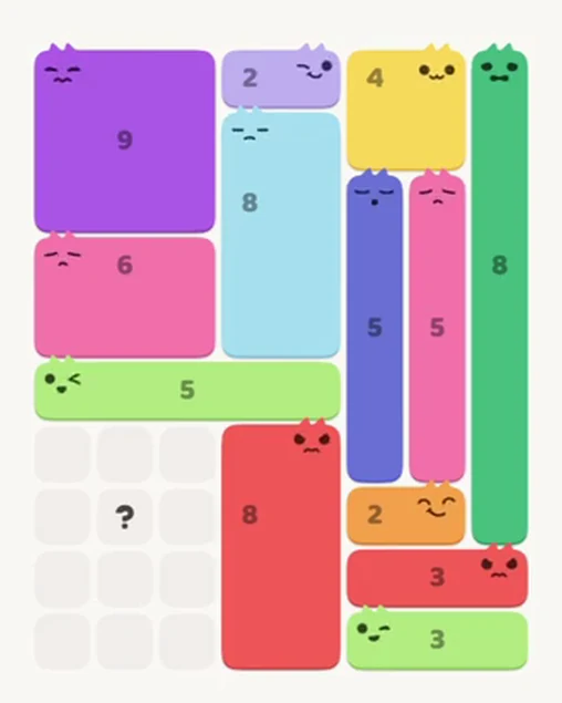 MeowBlock Level 30 after step 13, placing the 5-cell horizontal block at the middle center