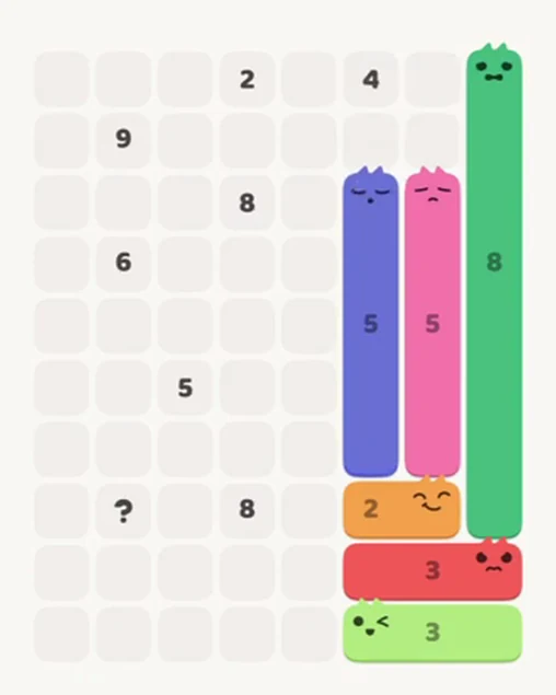 MeowBlock Level 30 after step 6, placing the 5-cell vertical block at the middle-right area