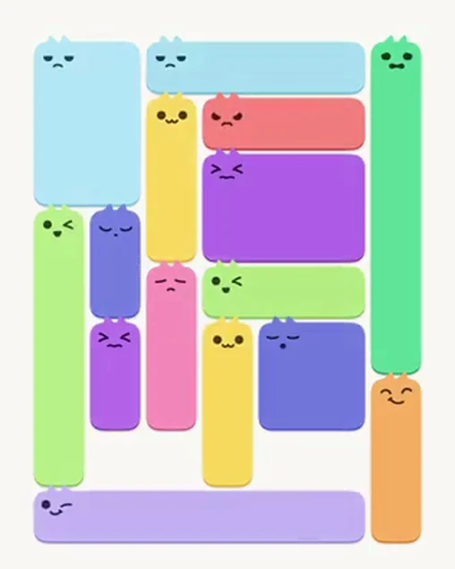 MeowBlock Level 31 after step 15, placing the 2-cell vertical block at the middle-left area