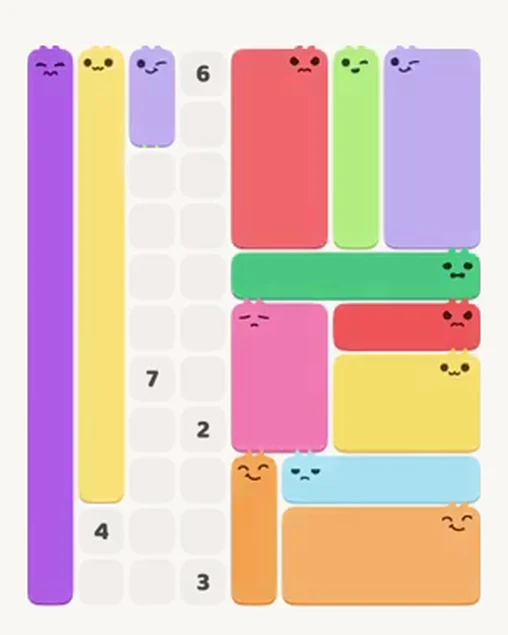 MeowBlock Level 32 after step 13, placing the 9-cell vertical block at the middle-left area