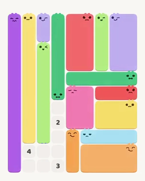 MeowBlock Level 32 after step 15, placing the 7-cell vertical block at the middle-left area