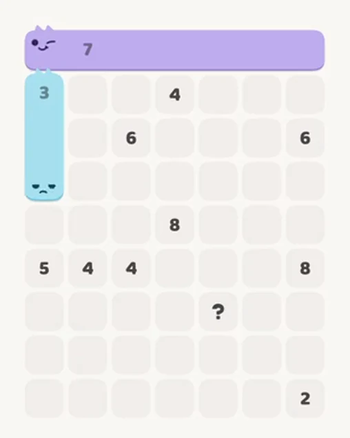 MeowBlock Level 33 after step 2, placing the 3-cell vertical block at the upper-left area