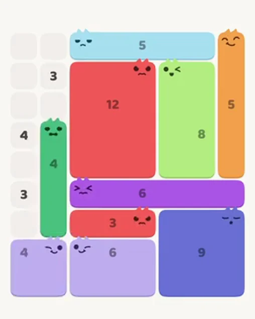 MeowBlock Level 35 after step 10, placing the 4-cell vertical block at the middle-left area
