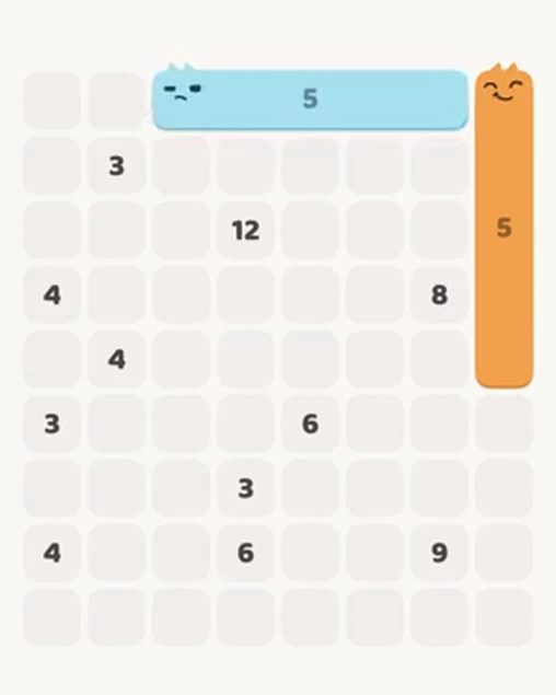 MeowBlock Level 35 after step 2, placing the 5-cell horizontal block at the upper center