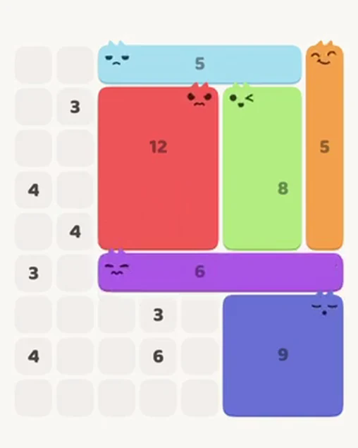 MeowBlock Level 35 after step 6, placing the 6-cell horizontal block at the lower-right area