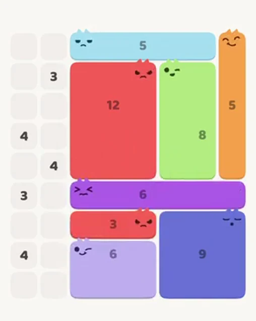 MeowBlock Level 35 after step 8, placing the 3-cell horizontal block at the lower center