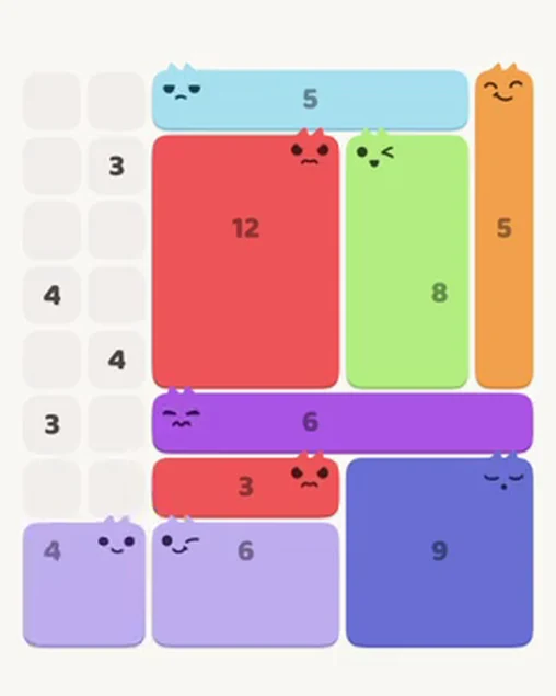 MeowBlock Level 35 after step 9, placing the 4-cell square block at the lower-left area