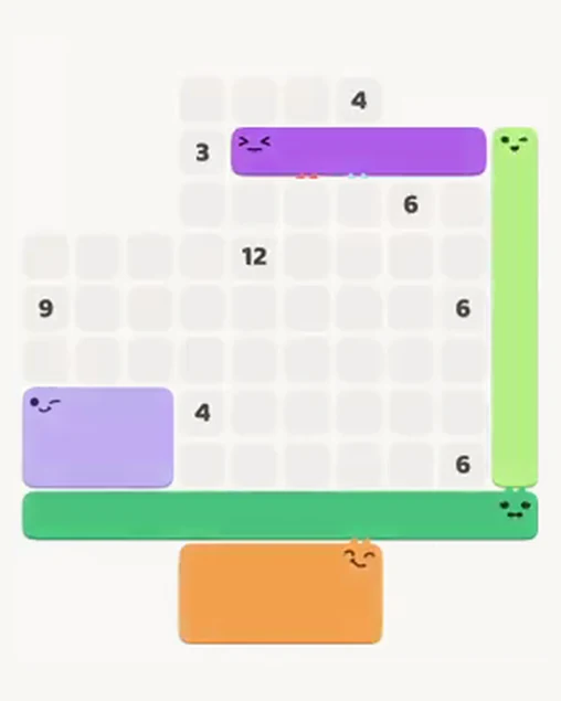 MeowBlock Level 37 after step 5, placing the 5-cell horizontal block at the upper-right area