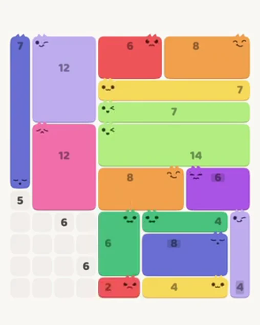 MeowBlock Level 38 after step 16, placing the 3-cell horizontal block at the lower center