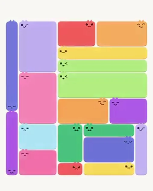 MeowBlock Level 38 after step 19, placing the 5-cell vertical block at the lower-left area