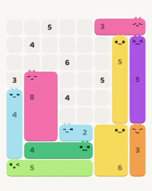 MeowBlock Level 41 after step 10, placing the 3-cell horizontal block at the upper-right area