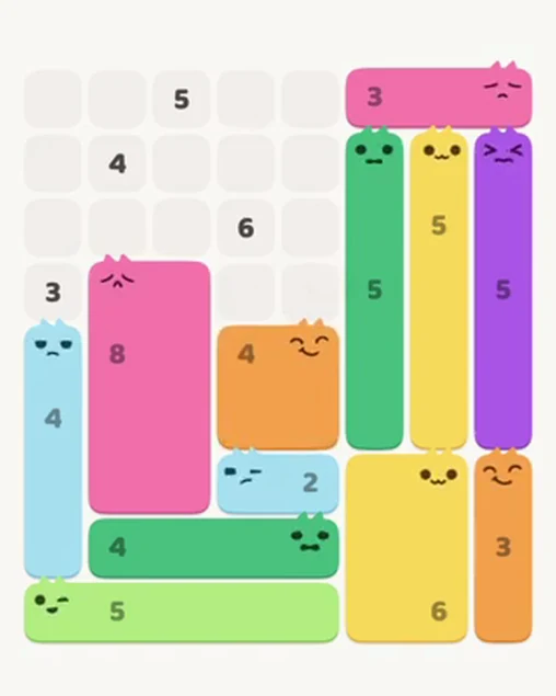 MeowBlock Level 41 after step 12, placing the 4-cell square block at the middle center