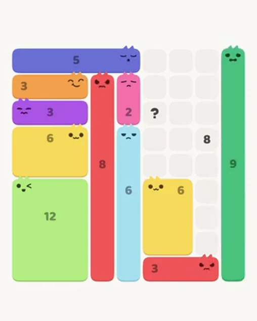 MeowBlock Level 44 after step 11, placing the 9-cell vertical block at the middle-right area