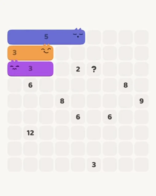 MeowBlock Level 44 after step 3, placing the 3-cell horizontal block at the upper-left area