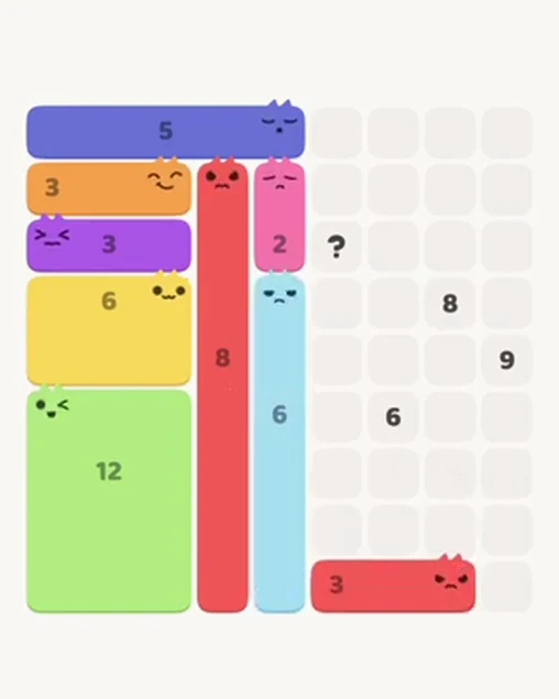 MeowBlock Level 44 after step 9, placing the 3-cell horizontal block at the lower-right area