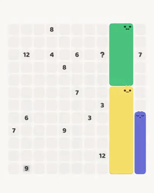 MeowBlock Level 47 after step 3, placing the 5-cell vertical block at the lower-right area