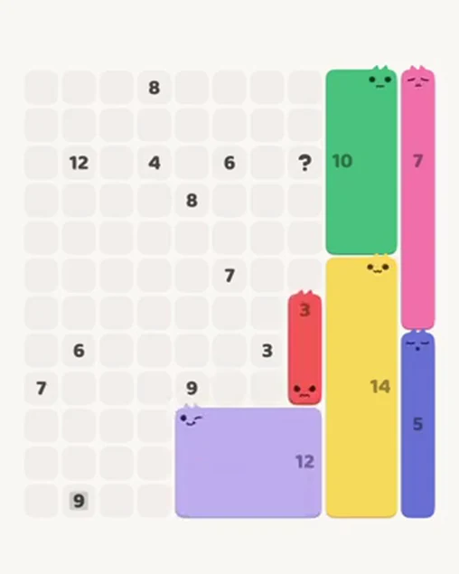 MeowBlock Level 47 after step 6, placing the 3-cell vertical block at the lower-right area