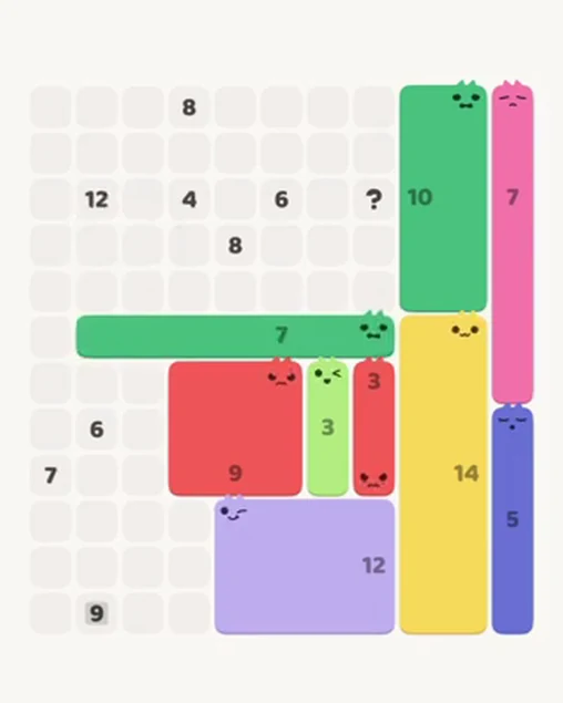 MeowBlock Level 47 after step 9, placing the 7-cell horizontal block at the middle center