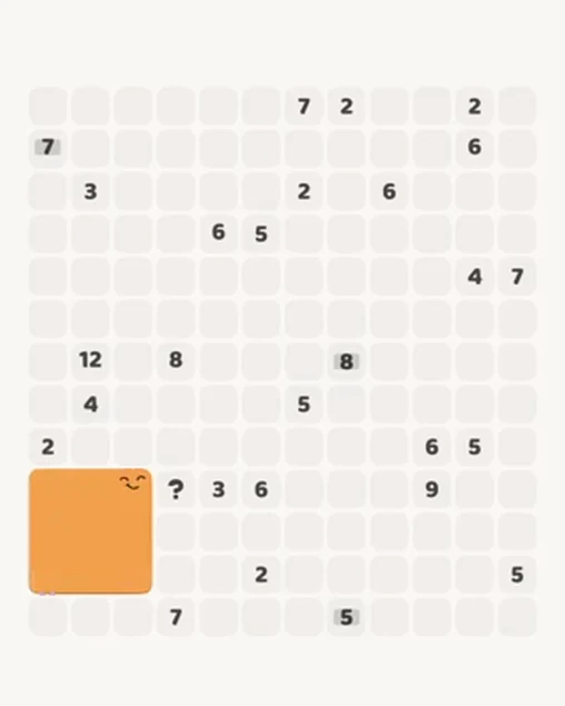 MeowBlock Level 48 after step 1, placing the 9-cell square block at the lower-left area