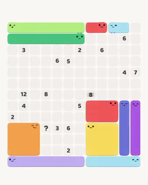 MeowBlock Level 48 after step 11, placing the 2-cell horizontal block at the upper-right area