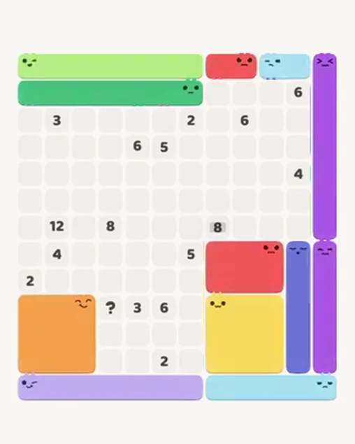 MeowBlock Level 48 after step 12, placing the 7-cell vertical block at the upper-right area