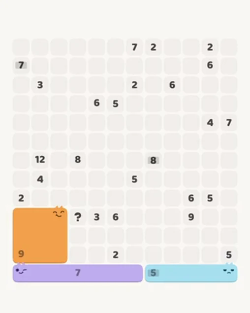MeowBlock Level 48 after step 3, placing the 5-cell horizontal block at the lower-right area