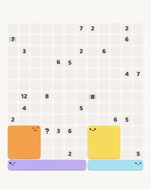 MeowBlock Level 48 after step 4, placing the 9-cell square block at the lower-right area