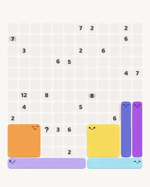 MeowBlock Level 48 after step 6, placing the 5-cell vertical block at the lower-right area