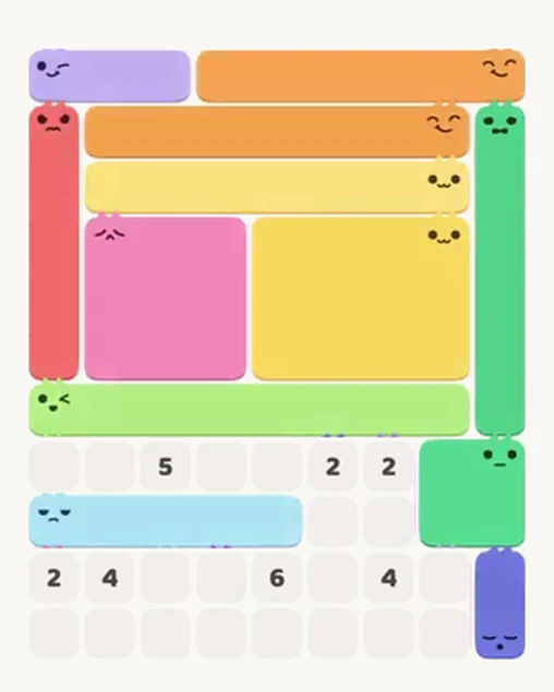 MeowBlock Level 50 after step 12, placing the 5-cell horizontal block at the lower-left area