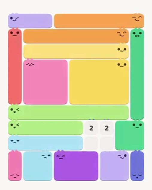 MeowBlock Level 50 after step 17, placing the 4-cell square block at the lower-right area