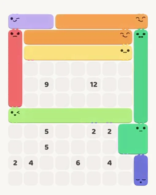 MeowBlock Level 50 after step 9, placing the 8-cell horizontal block at the middle center