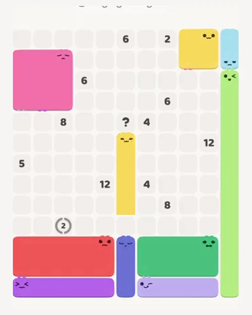 MeowBlock Level 53 after step 10, placing the 4-cell vertical block at the middle center