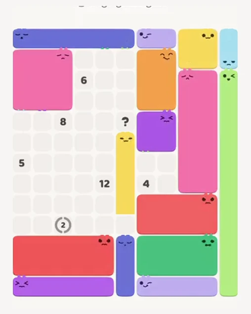MeowBlock Level 53 after step 16, placing the 4-cell square block at the middle-right area