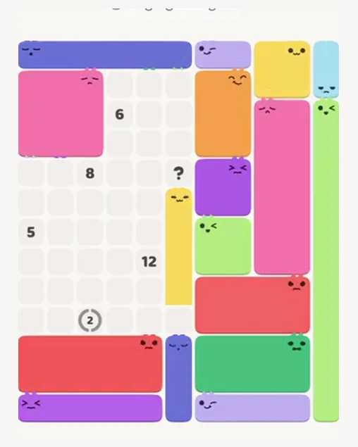 MeowBlock Level 53 after step 17, placing the 4-cell square block at the middle-right area