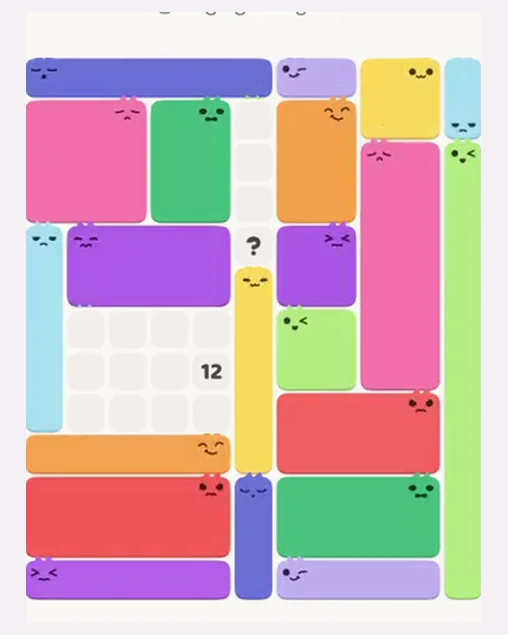MeowBlock Level 53 after step 21, placing the 8-cell rectangular block at the middle-left area