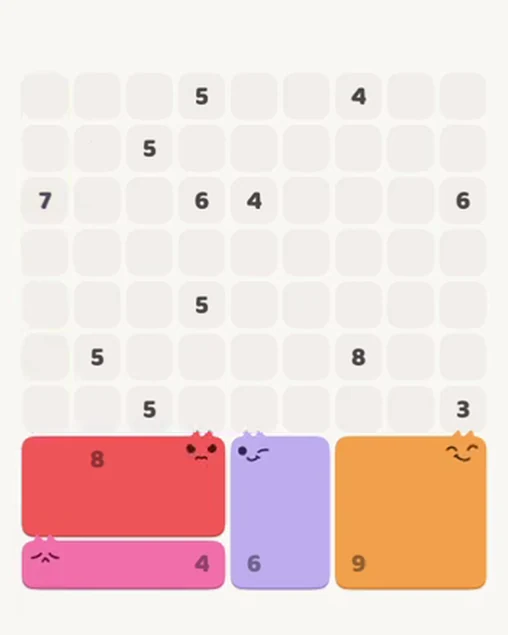 MeowBlock Level 56 after step 4, placing the 4-cell horizontal block at the lower-left area