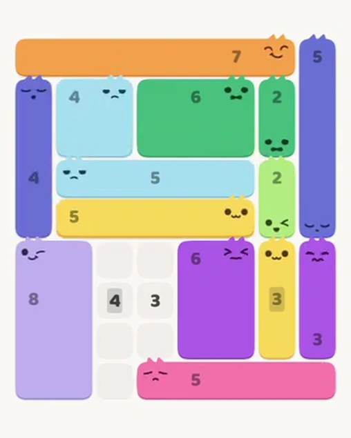 MeowBlock Level 58 after step 14, placing the 5-cell horizontal block at the middle center