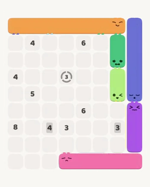 MeowBlock Level 58 after step 6, placing the 5-cell horizontal block at the lower-right area
