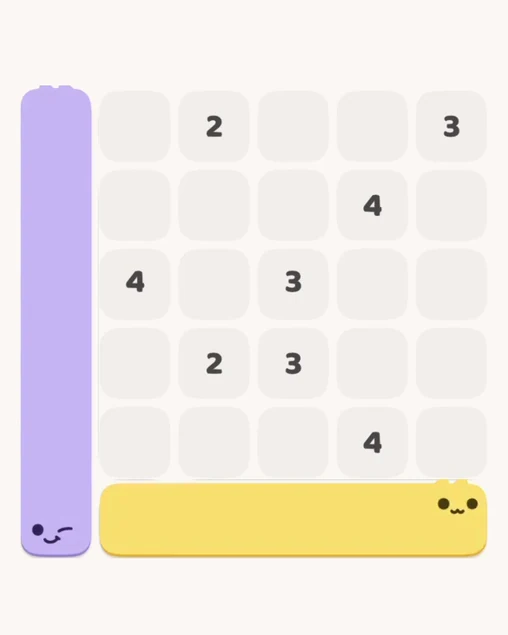 MeowBlock Level 6 after step 2, placing the 6-cell vertical block at the middle-left area