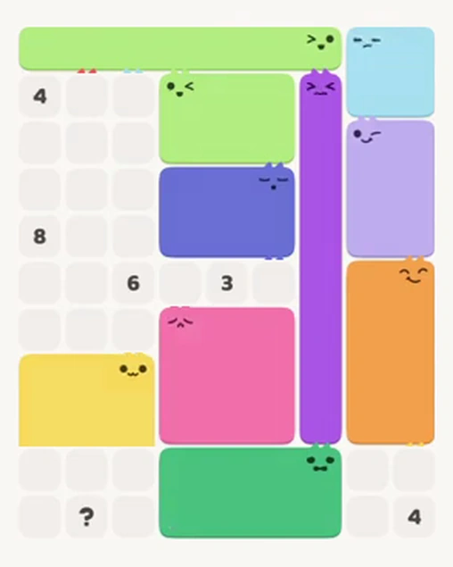 MeowBlock Level 60 after step 10, placing the 6-cell rectangular block at the middle center