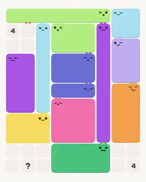 MeowBlock Level 60 after step 13, placing the 8-cell rectangular block at the middle-left area