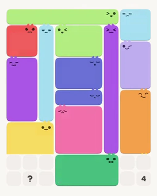MeowBlock Level 60 after step 14, placing the 4-cell square block at the upper-left area