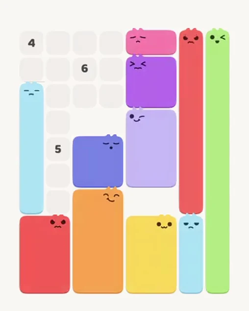 MeowBlock Level 62 after step 11, placing the 5-cell vertical block at the middle-left area