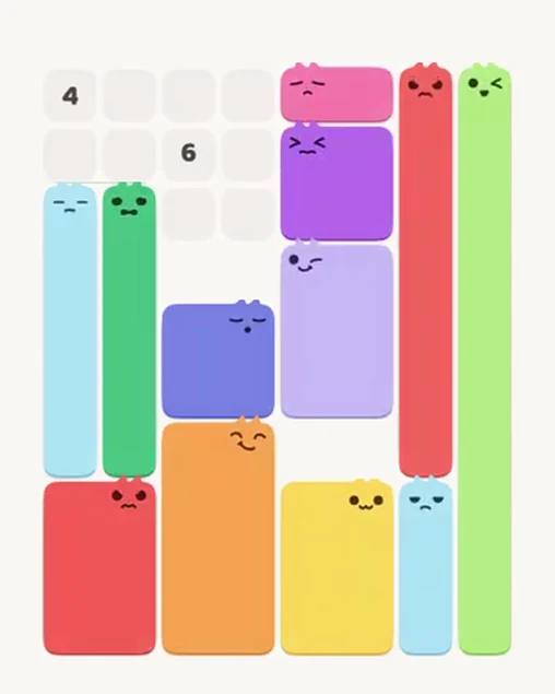 MeowBlock Level 62 after step 12, placing the 5-cell vertical block at the middle-left area