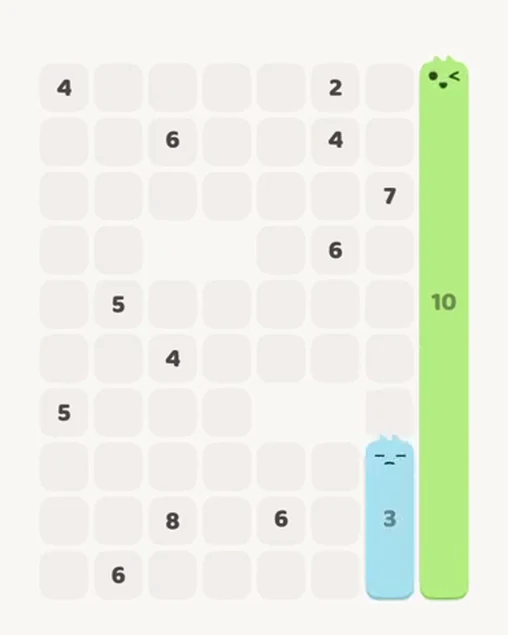 MeowBlock Level 62 after step 2, placing the 3-cell vertical block at the lower-right area